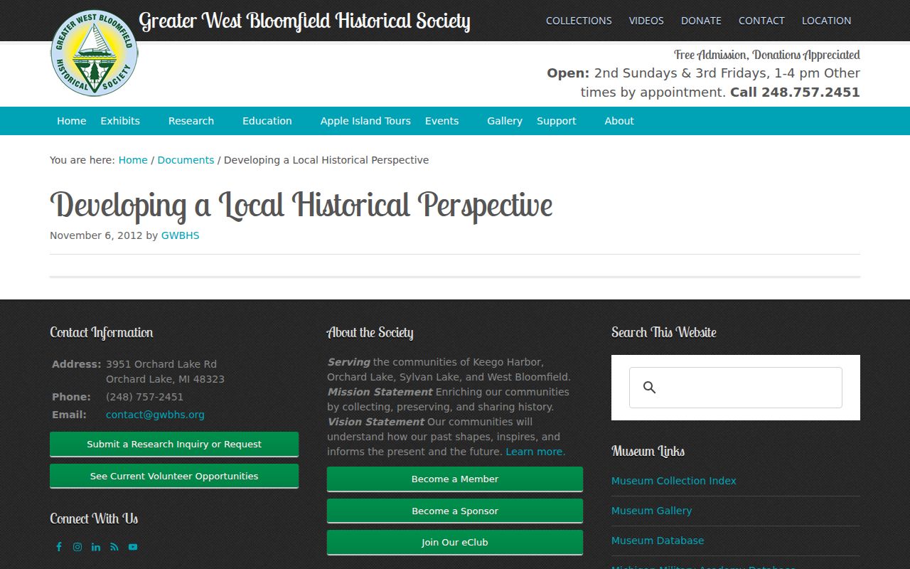 West Bloomfield Township neighbors research using a historical society local-history guide