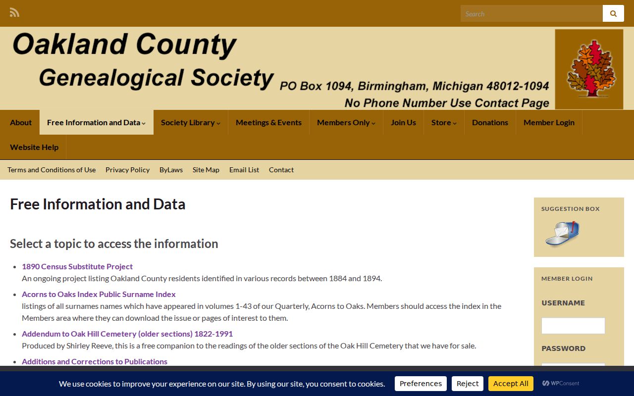West Bloomfield Township previous residents Oakland County Genealogical Society census substitute resources